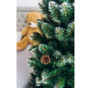 Штучна Ялинка європейська сніжинка з натуральною шишкою